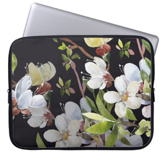 Housse Pour Ordinateur Portable Branches de l'abricot de printemps : Aquarelle tra