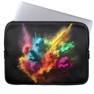 Housse Pour Ordinateur Portable Bras en poudre arc-en-ciel sur noir