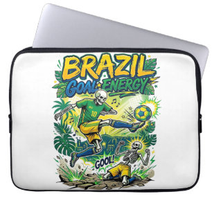 Housse Pour Ordinateur Portable Brésil Énergie Squelette Buteur Nations Creati