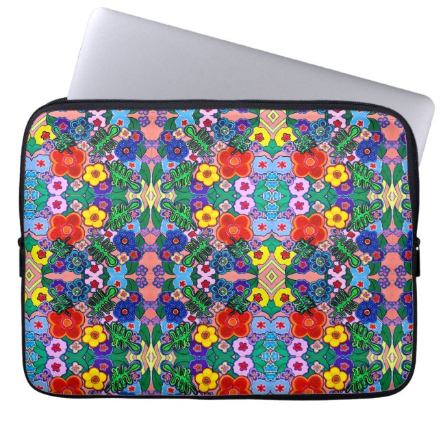 Housse Pour Ordinateur Portable Bright Abstrait Flower Art (Devant)