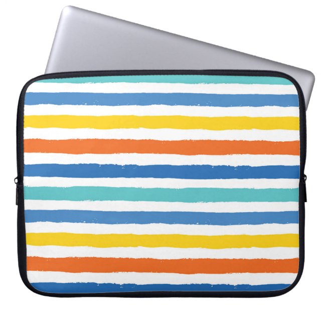 Housse Pour Ordinateur Portable Bright Beach Striped Motif (Devant)