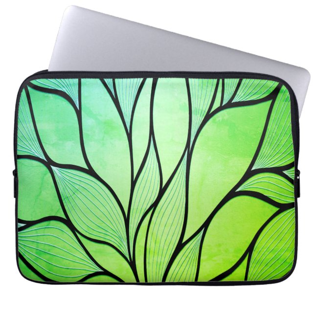 Housse Pour Ordinateur Portable Bright Green Hues Creative Leave Motif (Devant)