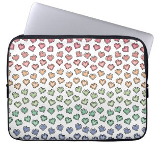 Housse Pour Ordinateur Portable Bright Pastel Rainbow Gemstone Heart motif