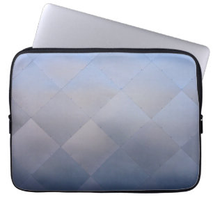 Housse Pour Ordinateur Portable Brillant moderne À damiers métal bleu
