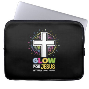 Housse Pour Ordinateur Portable Brillez pour Jésus Christique Croix Tee Jésus-Chri