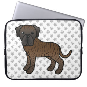 Housse Pour Ordinateur Portable Brindle Anglais Mastiff mignon Dessin Chien & Paws