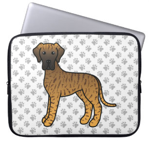 Housse Pour Ordinateur Portable Brindle Great Dane Cute Cartoon Chien & Patrouille