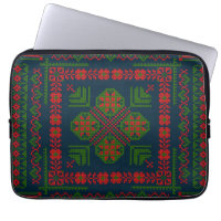 Broderie palestinienne Tatreez rouge vert 5 Motif