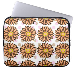 Housse Pour Ordinateur Portable Brown Fleurs rose pois point motif floral