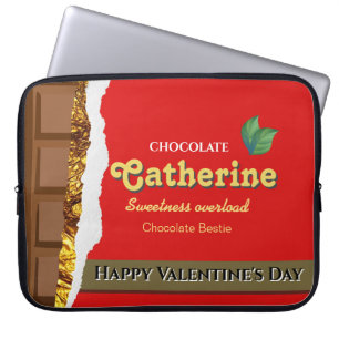 Housse Pour Ordinateur Portable Brown réaliste & Valentines rouges Chocolat amusan