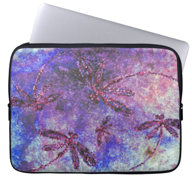 Housse Pour Ordinateur Portable Brume de libellule violette (Devant)