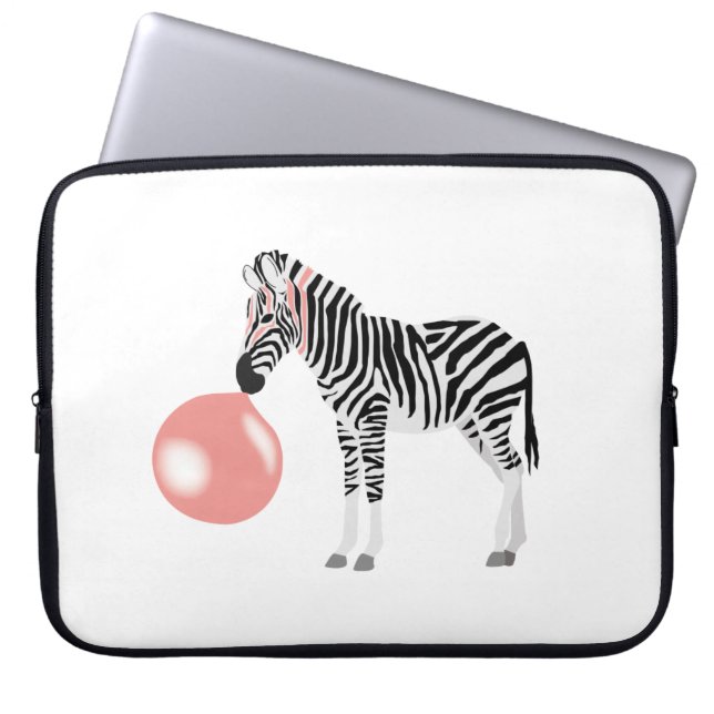 Housse Pour Ordinateur Portable Bubble Gum Zebra Blowing Bubble (Devant)