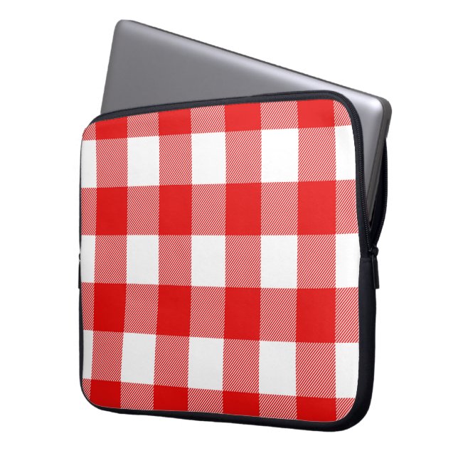 Housse Pour Ordinateur Portable Buffle rouge et blanc plaqué (devant gauche)