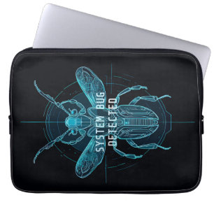 Housse Pour Ordinateur Portable Bug Cyber Futuriste Détecté Humour Informatique Ho