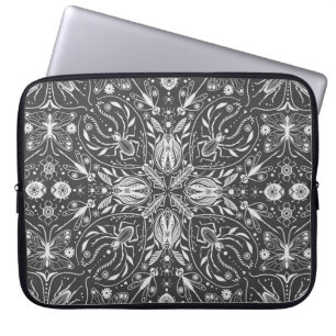 Housse Pour Ordinateur Portable Bugs, blanc cassé sur noir