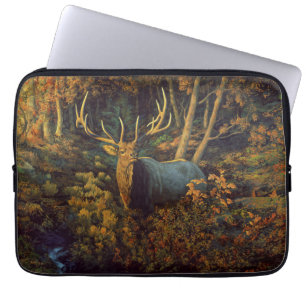 Housse Pour Ordinateur Portable Bull Elk dans la forêt d'automne