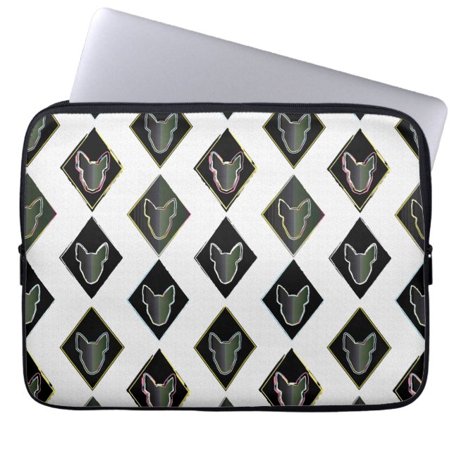 Housse Pour Ordinateur Portable Bulle de diamant noir Terrier (Devant)