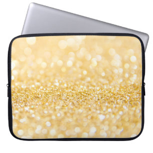 Housse Pour Ordinateur Portable Bulles D'Or Et Parties scintillant
