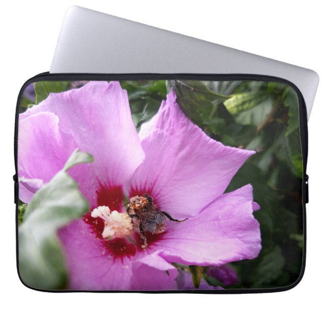 Housse Pour Ordinateur Portable Bumblebebe sur la fleur d'Hibiscus (Devant)