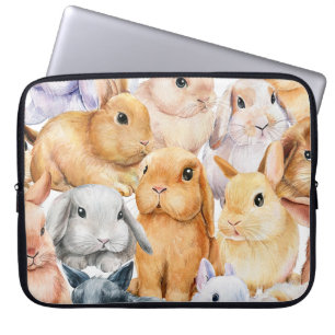 Housse Pour Ordinateur Portable Bunnies Aquarelle Arrière - plan animal