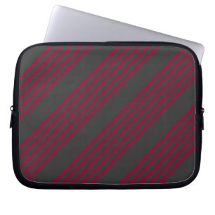 Housse Pour Ordinateur Portable Burgundy rouge et charbon de bois cinq bandes moti