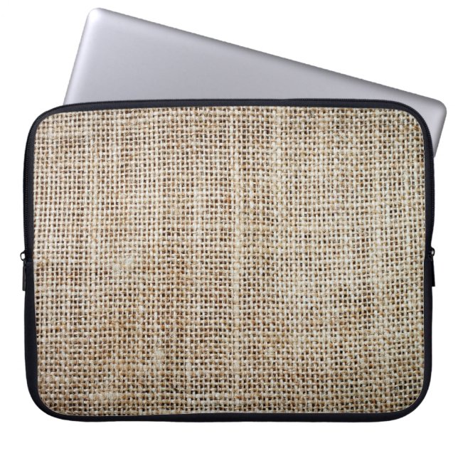 Housse Pour Ordinateur Portable Burlap Hessian Arrière - plan Texture (Devant)