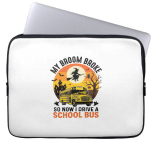 Housse Pour Ordinateur Portable Bus Scolaire Sorcière Halloween Design Vintage Ens