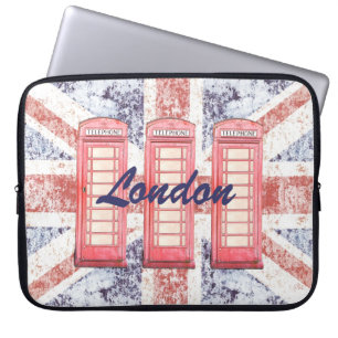 Housse Pour Ordinateur Portable Cabine de téléphone britannique rouge sur