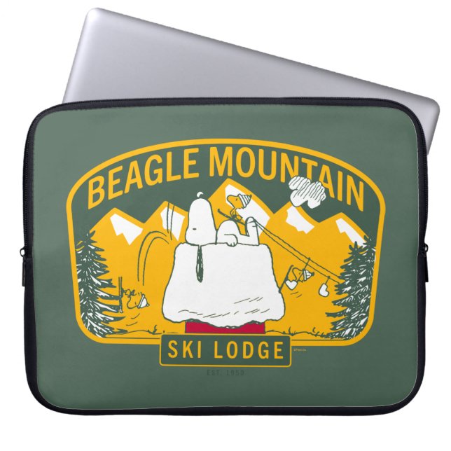 Housse Pour Ordinateur Portable cacahuètes | Beagle Mountain Ski Lodge (Devant)