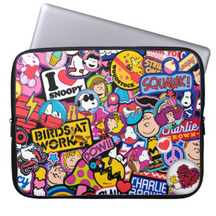 Housse Pour Ordinateur Portable cacahuètes   Motif de patchs Mixtape