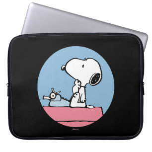 Housse Pour Ordinateur Portable cacahuètes Snoopy à la machine à écrire