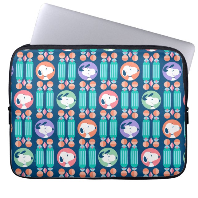Housse Pour Ordinateur Portable cacahuètes | Snoopy Dark Blue Deco Dreams Motif (Devant)