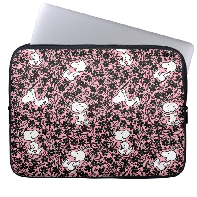 Housse Pour Ordinateur Portable cacahuètes | Snoopy Flower Vine Motif (Devant)