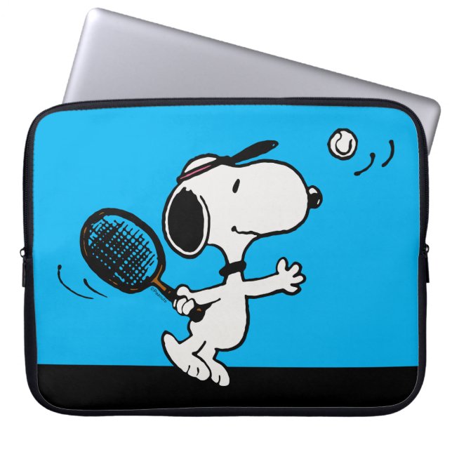 Housse Pour Ordinateur Portable cacahuètes | Snoopy Joue Au Tennis (Devant)