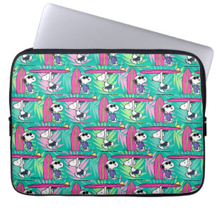 Housse Pour Ordinateur Portable cacahuètes Snoopy Turquoise Surf Motif