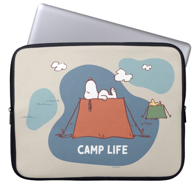 Housse Pour Ordinateur Portable cacahuètes | Snoopy & Woodstock Camp Life (Devant)