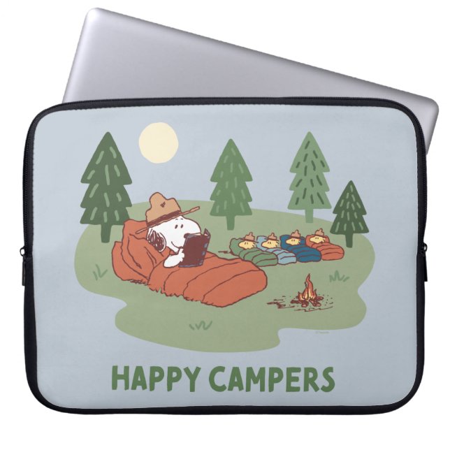 Housse Pour Ordinateur Portable cacahuètes | Snoopy & Woodstock Happy Campers (Devant)