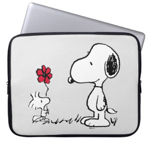 Housse Pour Ordinateur Portable cacahuètes   Snoopy & Woodstock Rouge & Noir