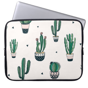 Housse Pour Ordinateur Portable Cactus décoratifs Succulents Motif sans couture