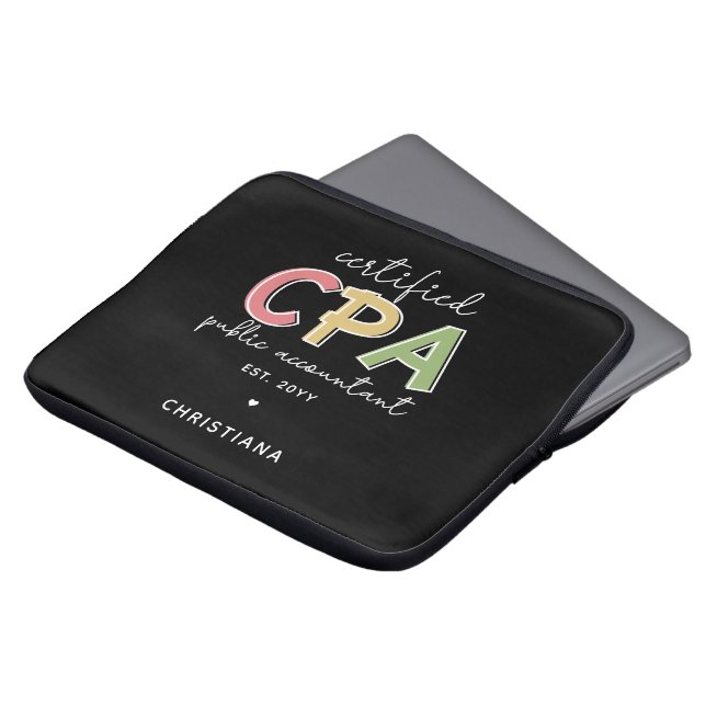 Housse Pour Ordinateur Portable Cadeau comptable public certifié CPA personnalisé (Devant haut)