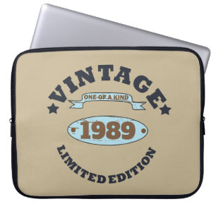 Housse Pour Ordinateur Portable Cadeau d'anniversaire vintage personnalisé pour fe