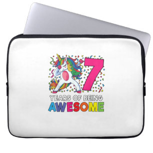 Housse Pour Ordinateur Portable Cadeau de fête de licorne Dabbing pour 7e annivers