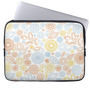 Housse Pour Ordinateur Portable Cadeau de Noël Fleurs Abstraites sur blanc
