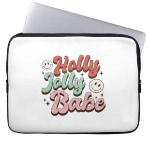 Housse Pour Ordinateur Portable Cadeau de Noël Holly Jolly Baby