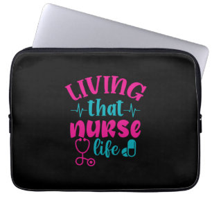 Housse Pour Ordinateur Portable Cadeau infirmière Vivre Cette Vie Infirmière