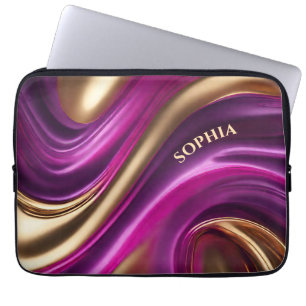 Housse Pour Ordinateur Portable Cadeaux modernes pour rose-violet-elle et or-