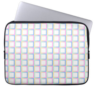 Housse Pour Ordinateur Portable Cadres de Motif blanc symétrique À damiers dégradé