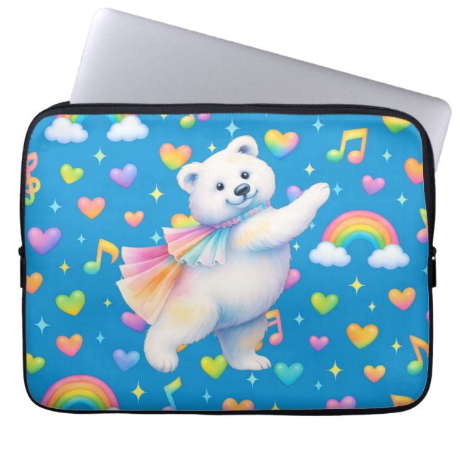 Housse Pour Ordinateur Portable Cahier ours polaire dansant Zarah  (Devant)