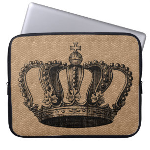 Housse Pour Ordinateur Portable Caisse de couronne vintage de couleur faite sur