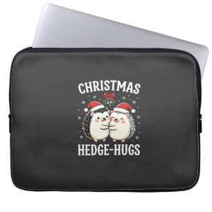 Housse Pour Ordinateur Portable Câlins de Noël au Hérisson Mignon Vacances de Noël